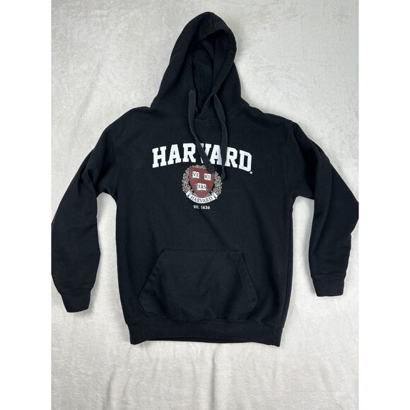 Harvard Hoodie Black Size Small Pullover Hooded Sweater Sweatshirt Small Flaw - Picture 1 of 8